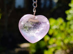 Hand Made Gemmy Amethyst Heart Keyring - Sold Per Piece - From Madagascar
