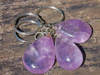 Hand Made Gemmy Amethyst Teardrop Keyring - Sold Per Piece - From Madagascar