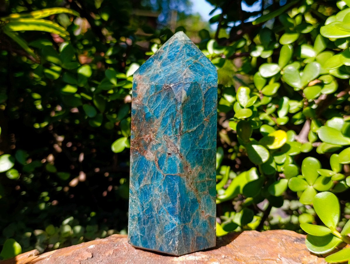 Polished Blue Apatite Display Crystal x 1 From Betroka, Madagascar