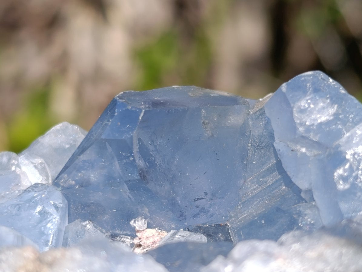 Polished Blue Celestite Gemstone Egg x 1 From Sakoane, Madagascar