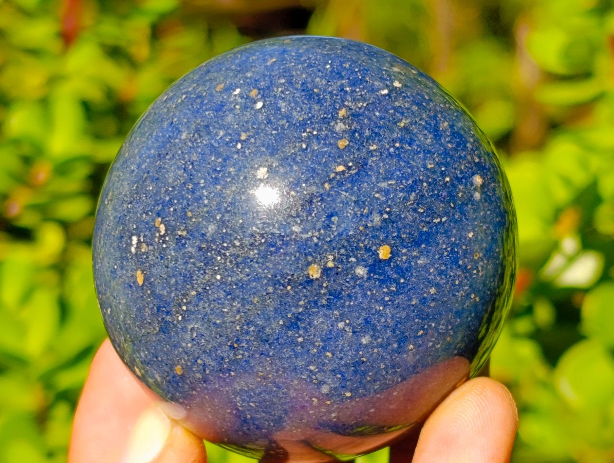Polished Deep Blue Lazulite Gemstone Sphere x 1 From Madagascar