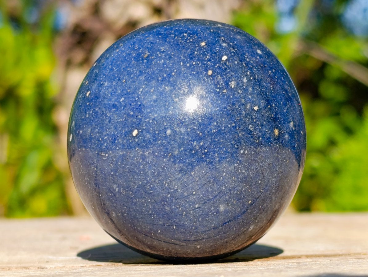 Polished Deep Blue Lazulite Gemstone Sphere x 1 From Madagascar