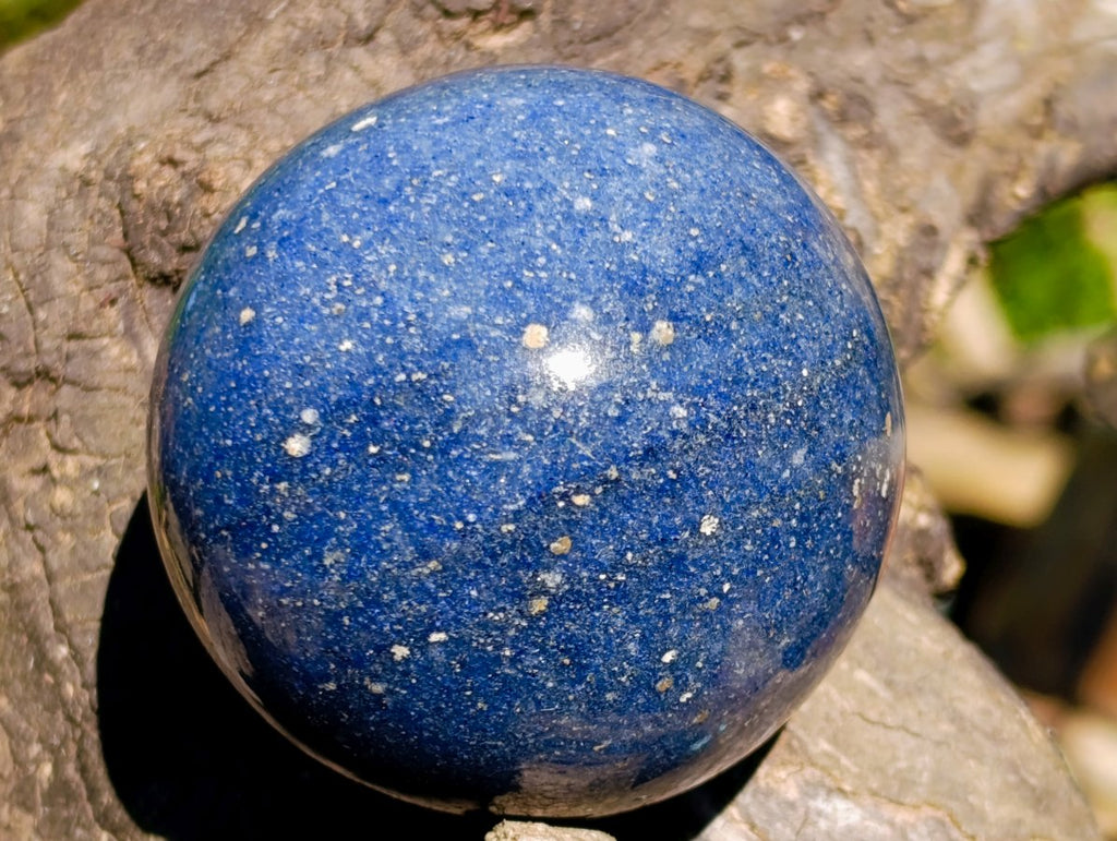 Polished Deep Blue Lazulite Gemstone Sphere x 1 From Madagascar