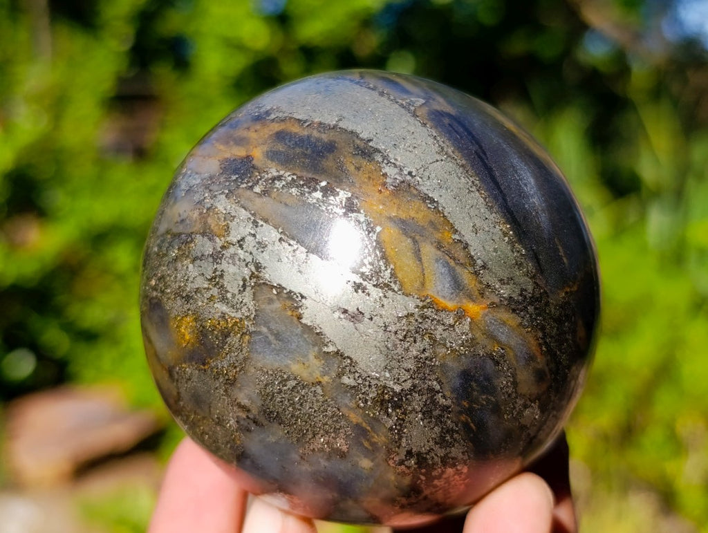 Polished Golden Pyrite "Pharaoh Stone" Sphere x 1 From Iron Duke Mine, Zimbabwe