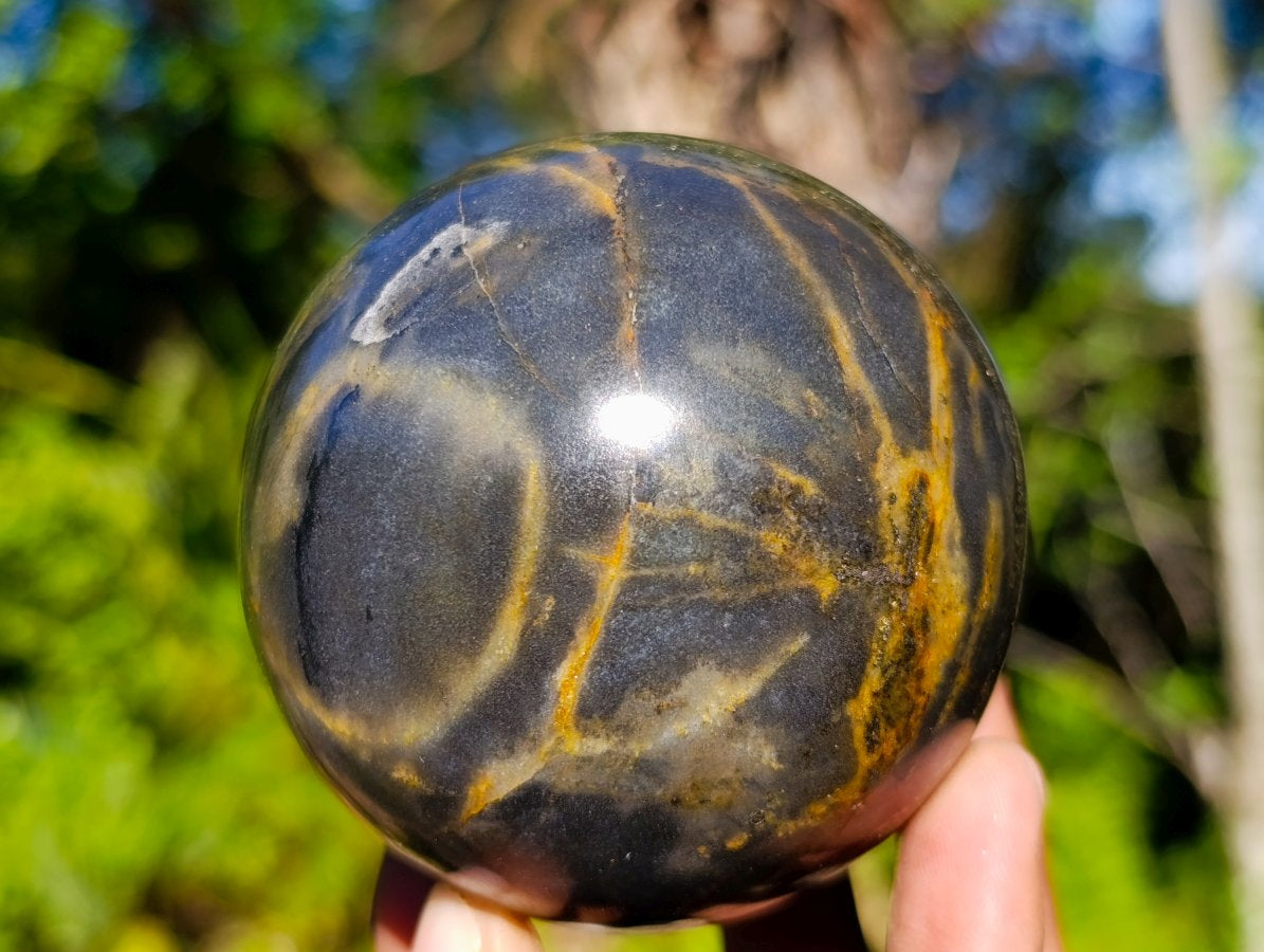 Polished Golden Pyrite "Pharaoh Stone" Sphere x 1 From Iron Duke Mine, Zimbabwe