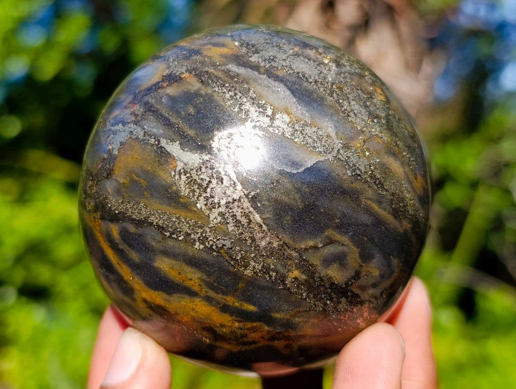 Polished Golden Pyrite "Pharaoh Stone" Sphere x 1 From Iron Duke Mine, Zimbabwe