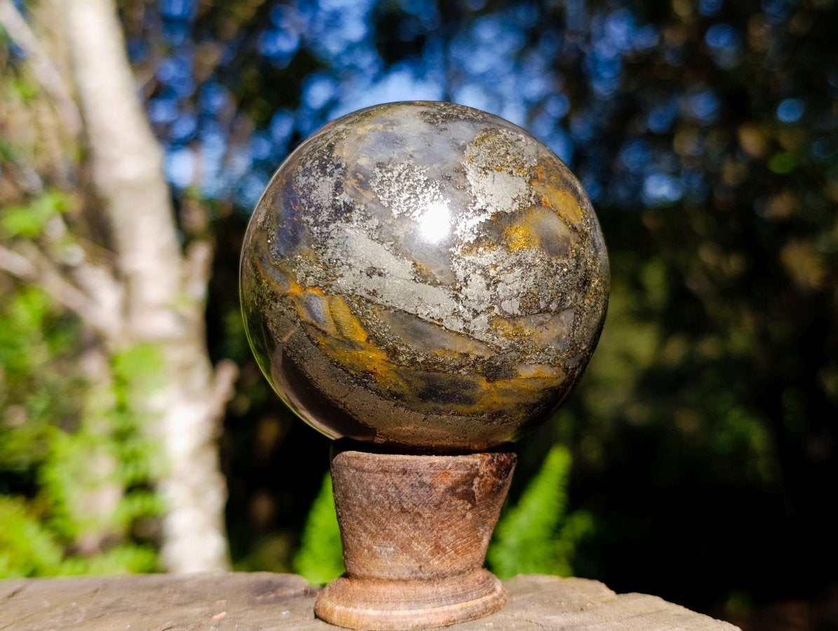 Polished Golden Pyrite "Pharaoh Stone" Sphere x 1 From Iron Duke Mine, Zimbabwe