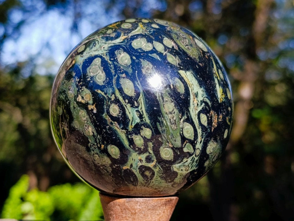 Polished Stromatolite Ring Patterned Sphere x 1 From Mahajanga, Madagascar