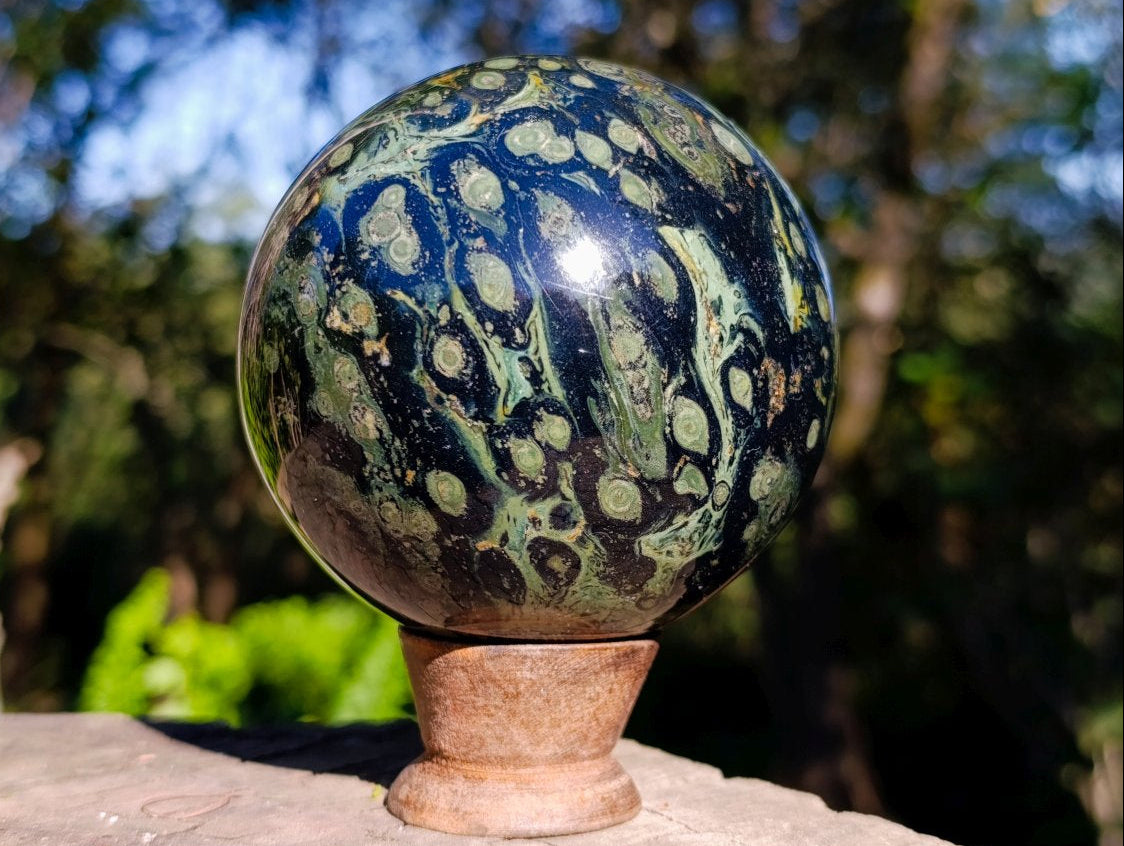 Polished Stromatolite Ring Patterned Sphere x 1 From Mahajanga, Madagascar