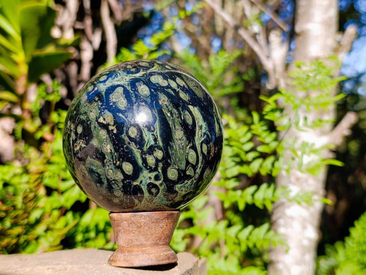 Polished Stromatolite Ring Patterned Sphere x 1 From Mahajanga, Madagascar