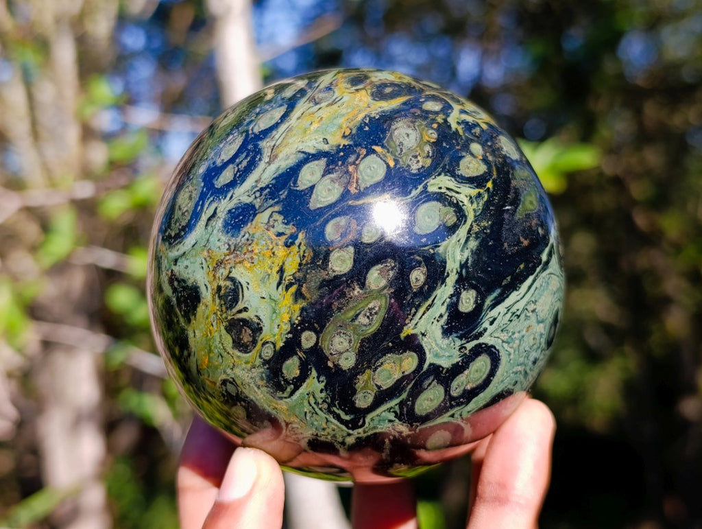 Polished Stromatolite Ring Patterned Sphere x 1 From Mahajanga, Madagascar