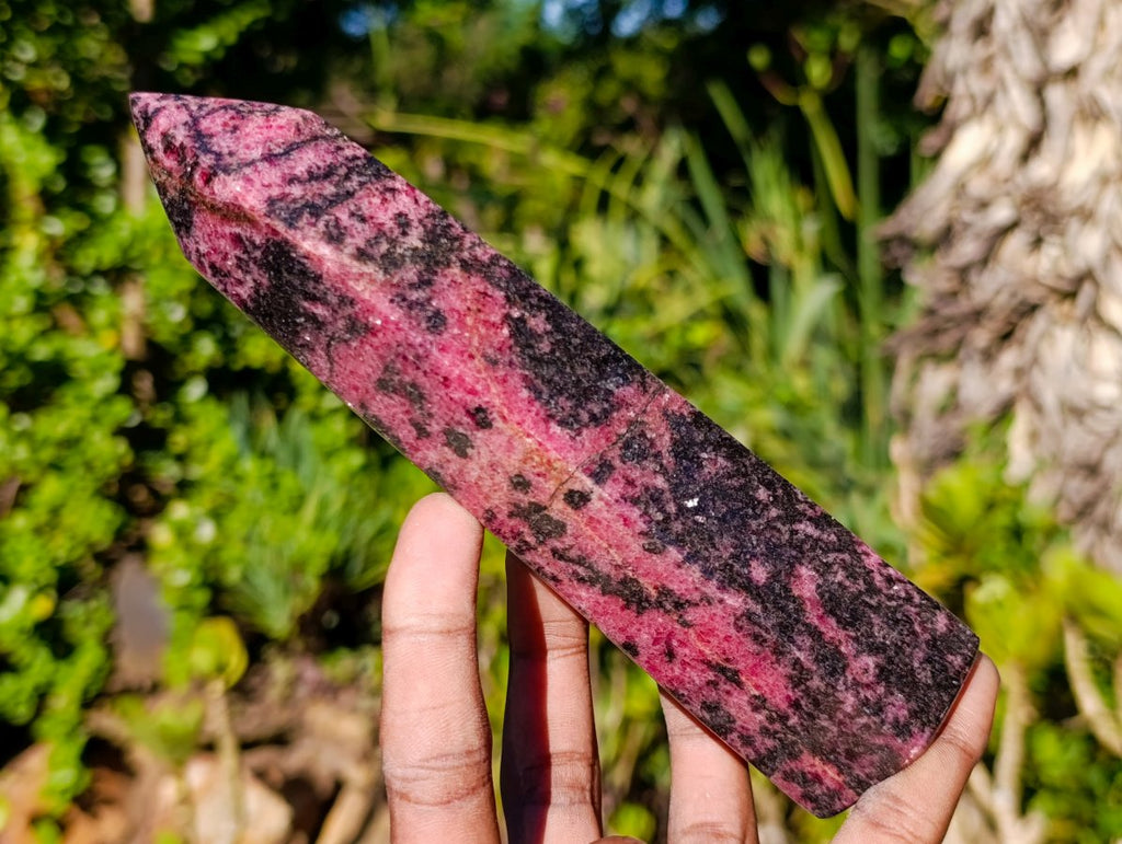 Polished Rhodonite Gemstone Display Crystal x 1 From Madagascar