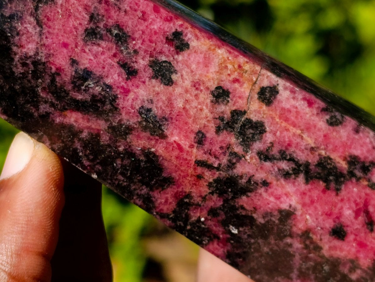 Polished Rhodonite Gemstone Display Crystal x 1 From Madagascar