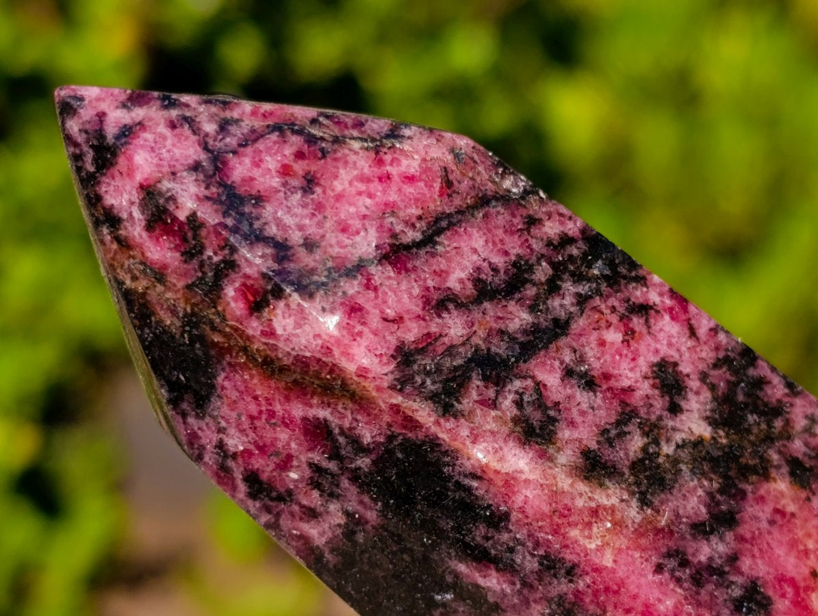 Polished Rhodonite Gemstone Display Crystal x 1 From Madagascar
