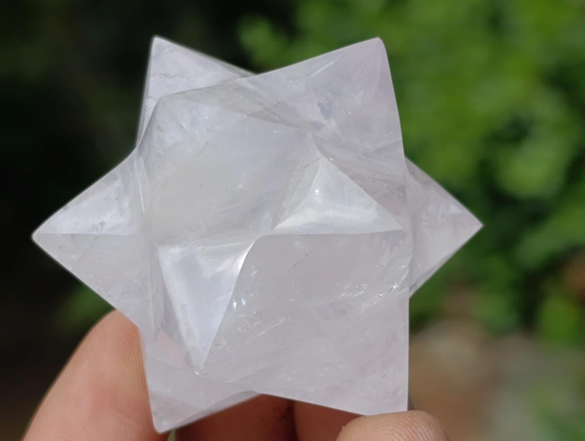 Polished Rose Quartz Girasol Merkabah x 1 From Ambatondrazaka, Madagascar