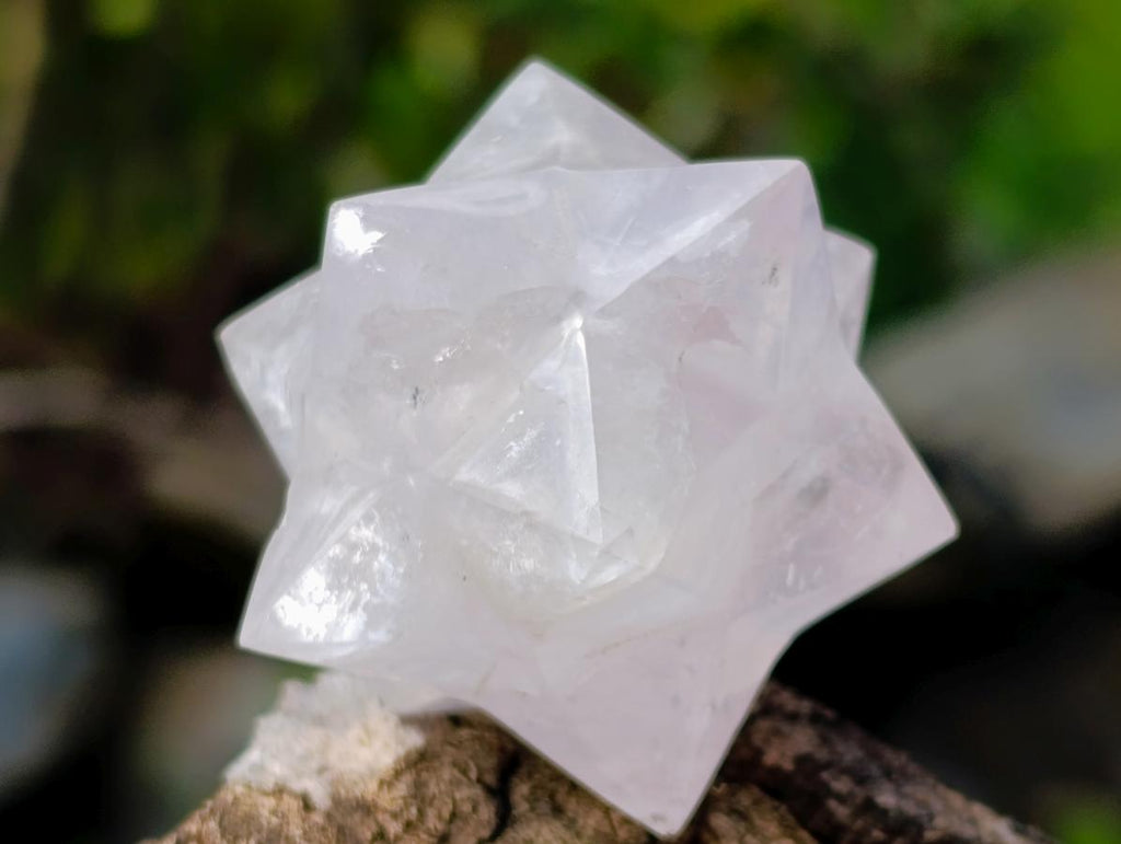 Polished Rose Quartz Girasol Merkabah x 1 From Ambatondrazaka, Madagascar