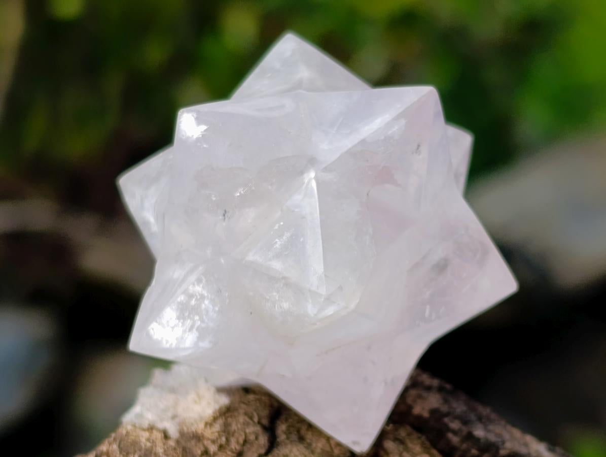 Polished Rose Quartz Girasol Merkabah x 1 From Ambatondrazaka, Madagascar