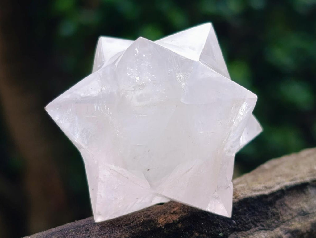 Polished Rose Quartz Girasol Merkabah x 1 From Ambatondrazaka, Madagascar