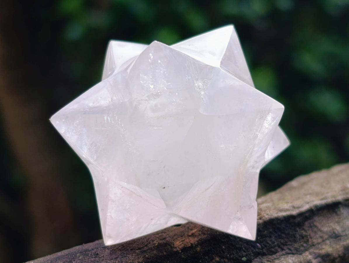 Polished Rose Quartz Girasol Merkabah x 1 From Ambatondrazaka, Madagascar