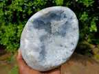 Polished Large Celestite Crystal Geode Egg x 1 From Sakoany, Madagascar