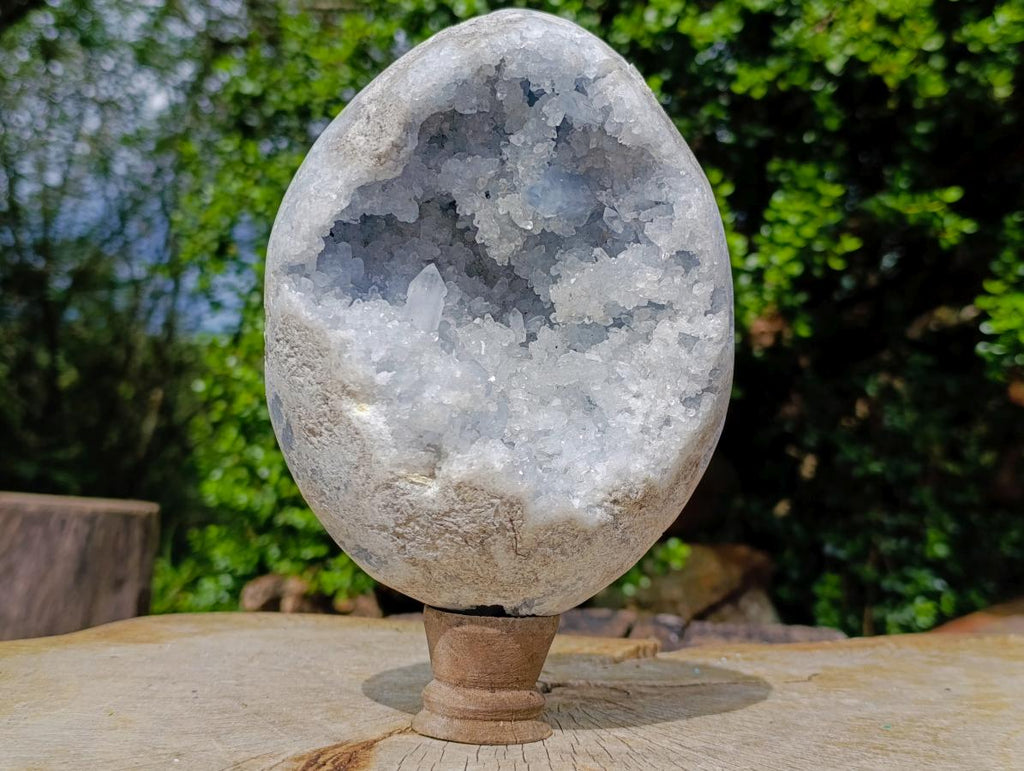 Polished Large Celestite Crystal Geode Egg x 1 From Sakoany, Madagascar