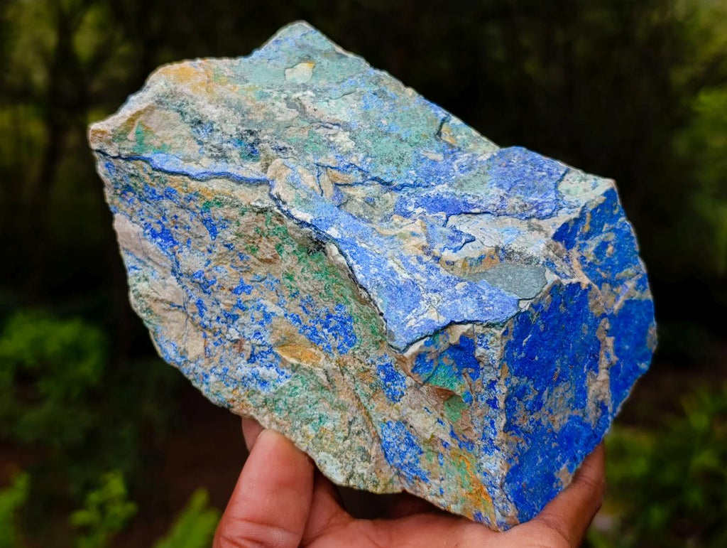 Natural Azurite and Malachite in Dolomite Specimen x 1 From Kaokoveld, Namibia