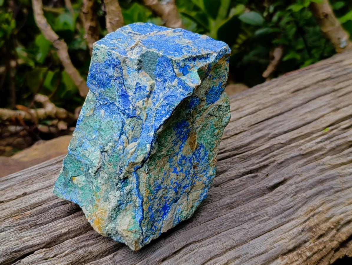 Natural Azurite and Malachite in Dolomite Specimen x 1 From Kaokoveld, Namibia