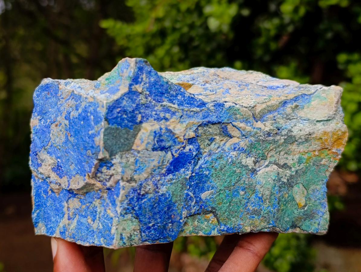 Natural Azurite and Malachite in Dolomite Specimen x 1 From Kaokoveld, Namibia