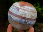 Polished Banded Sardonyx Agate Sphere x 1 From Shashe River, Zimbabwe