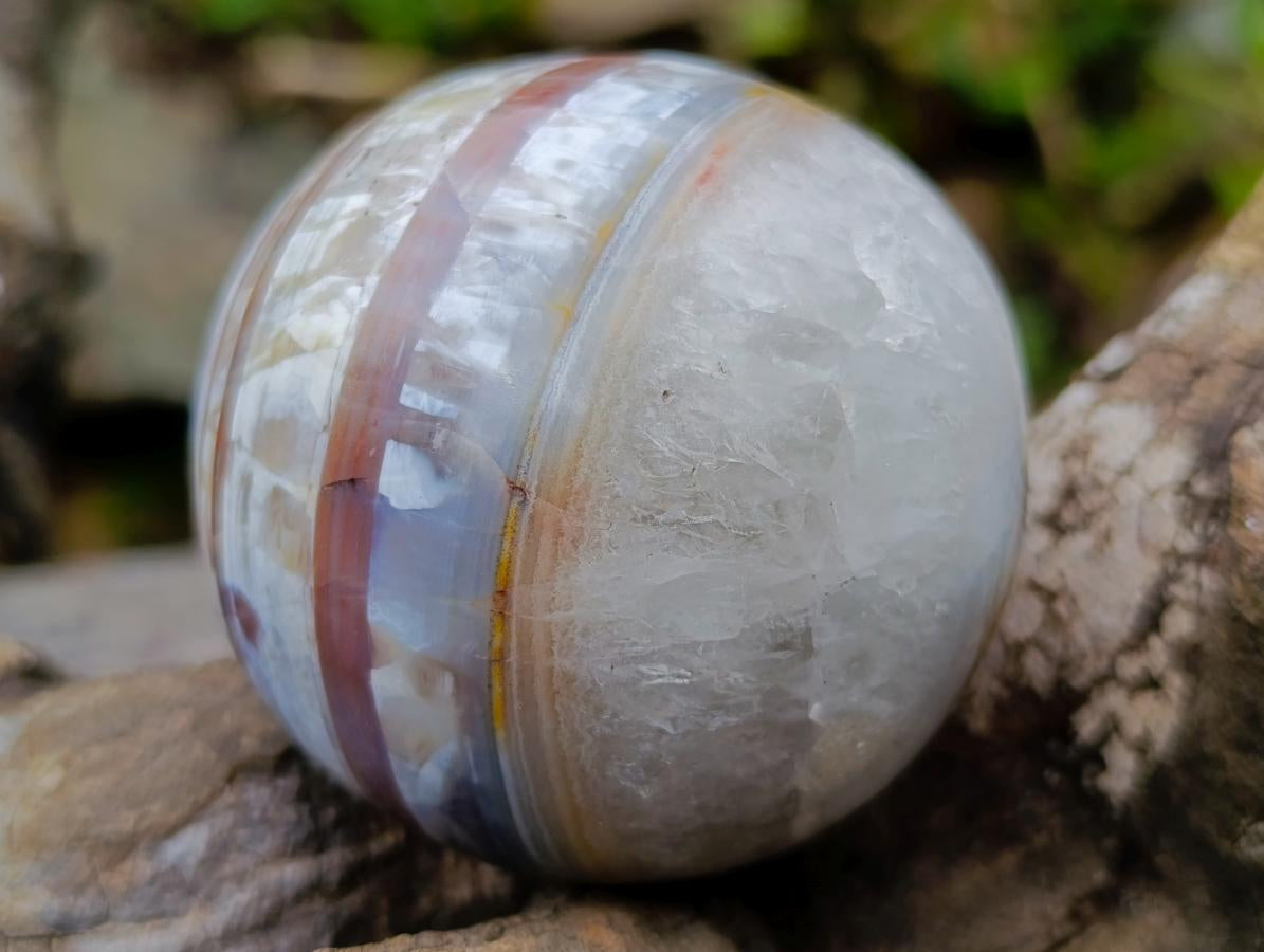 Polished Banded Sardonyx Agate Sphere x 1 From Shashe River, Zimbabwe