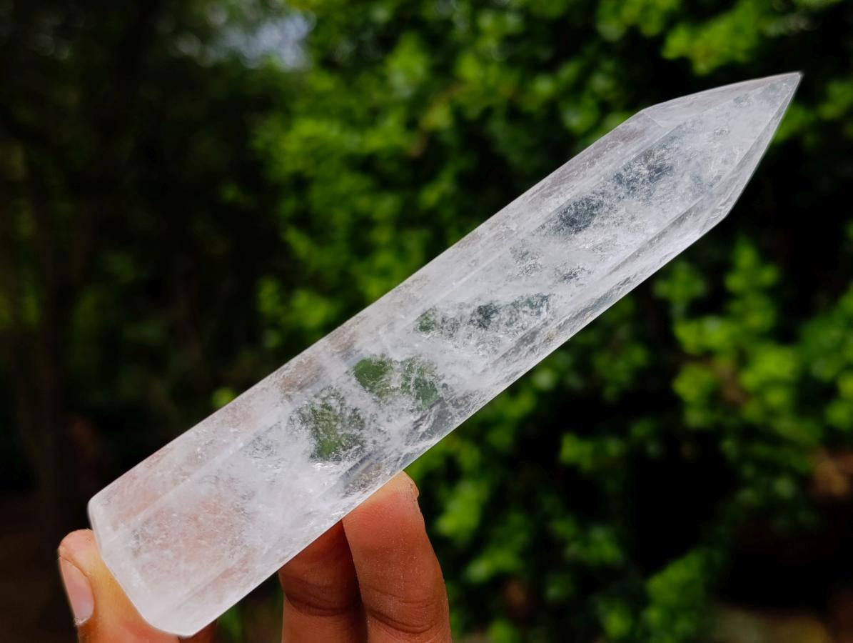 Polished Clear Quartz Crystal Wand x 1 From Madagascar