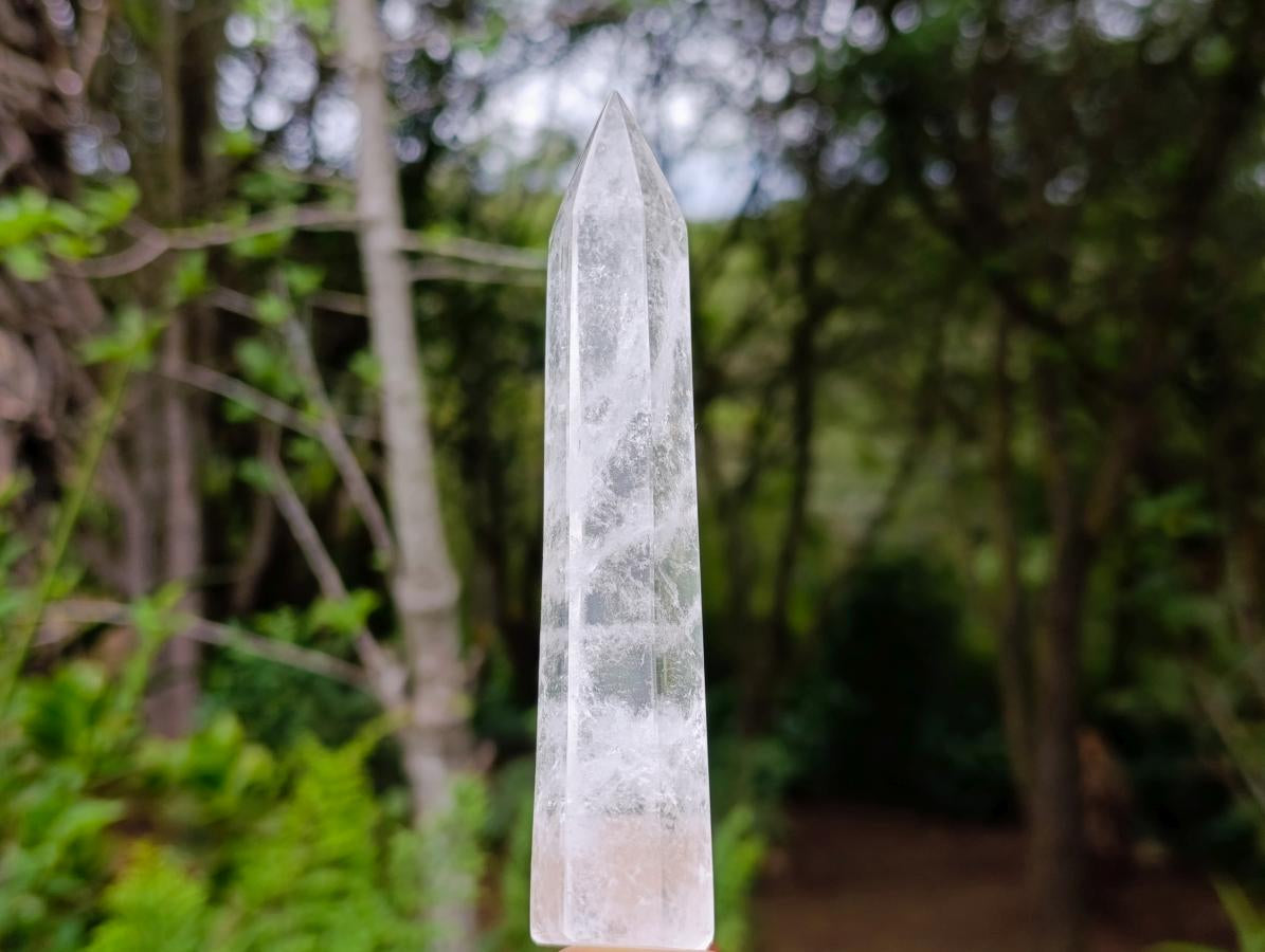 Polished Clear Quartz Crystal Wand x 1 From Madagascar