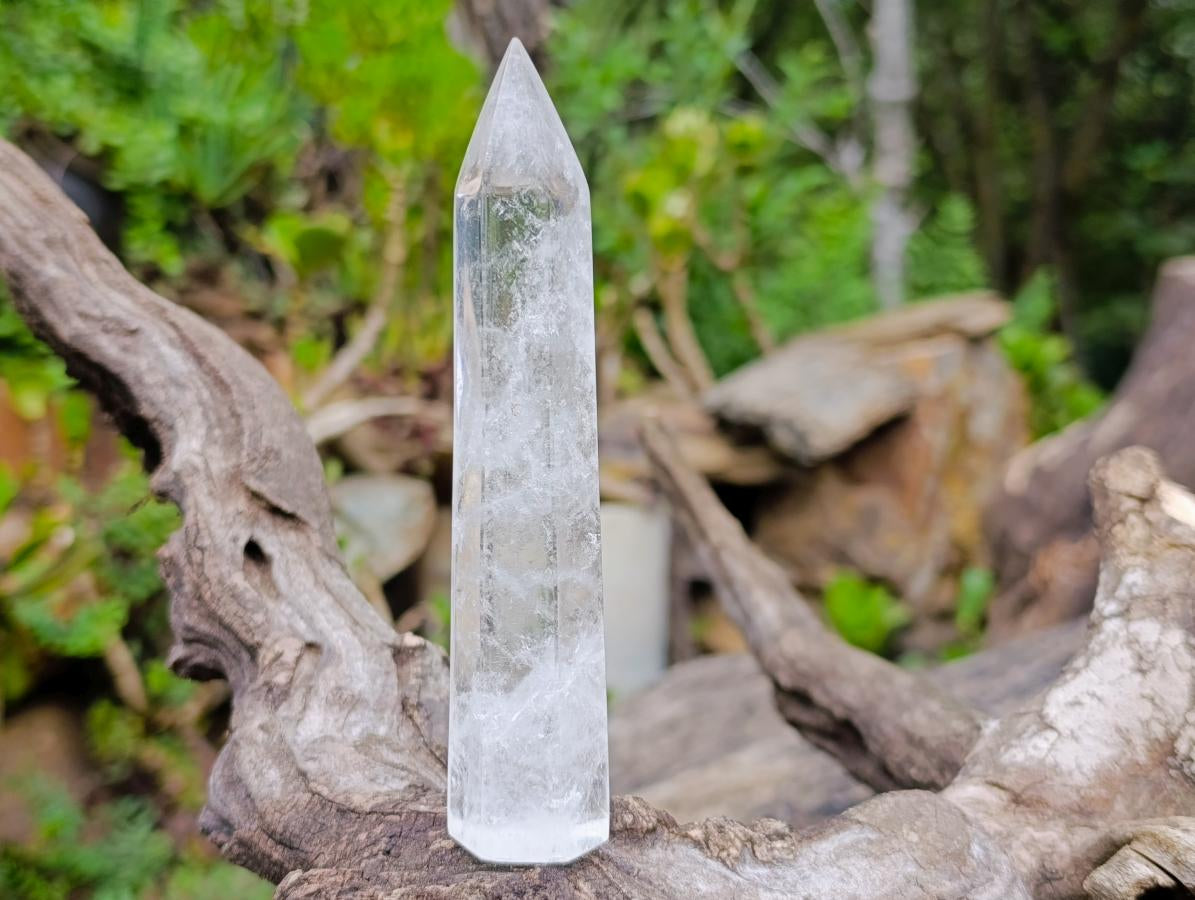 Polished Clear Quartz Crystal Wand x 1 From Madagascar