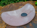 Polished Rose Quartz Crescent Moon Dish x 1 From Ambatondrazaka, Madagascar