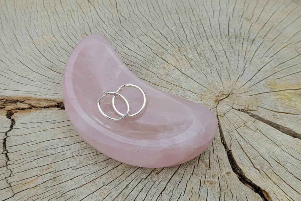 Polished Rose Quartz Crescent Moon Dish x 1 From Ambatondrazaka, Madagascar
