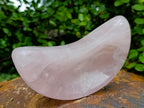 Polished Rose Quartz Crescent Moon Dish x 1 From Ambatondrazaka, Madagascar