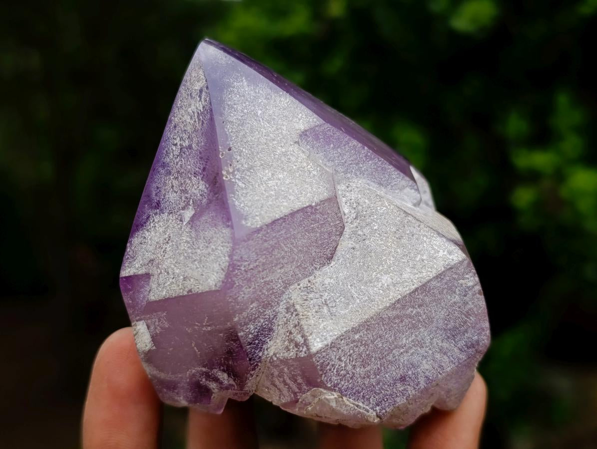 Polished Window Amethyst Floater Crystal x 1 From Ambatondrazaka, Madagascar