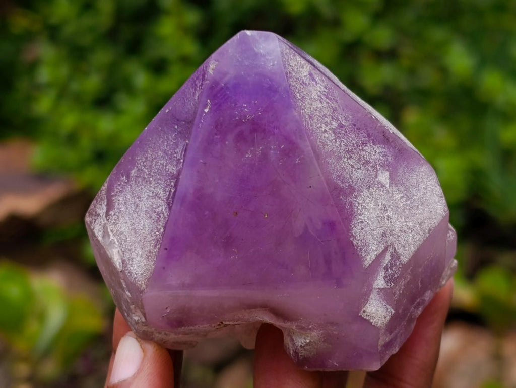 Polished Window Amethyst Floater Crystal x 1 From Ambatondrazaka, Madagascar