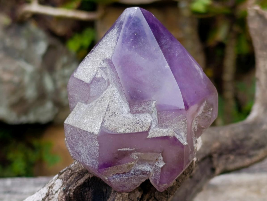 Polished Window Amethyst Floater Crystal x 1 From Ambatondrazaka, Madagascar