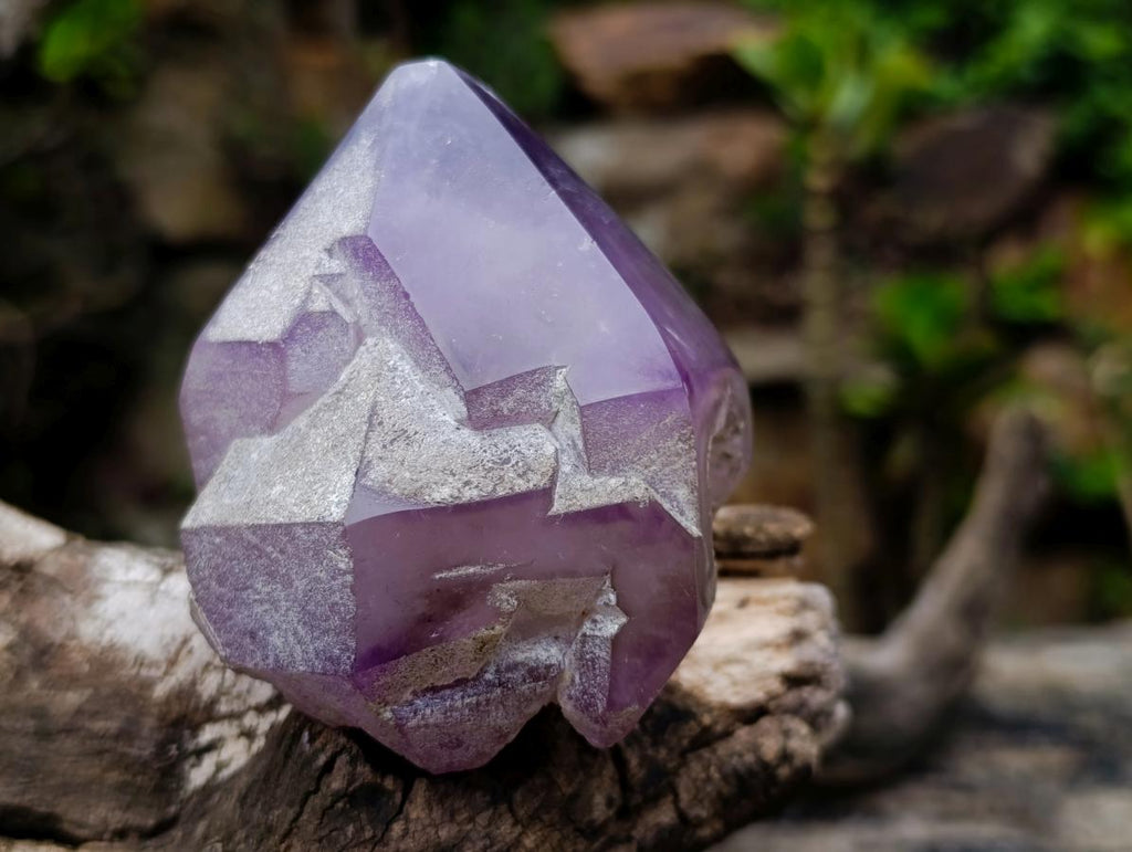 Polished Window Amethyst Floater Crystal x 1 From Ambatondrazaka, Madagascar