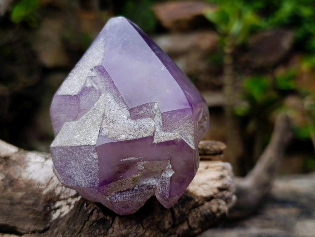 Polished Window Amethyst Floater Crystal x 1 From Ambatondrazaka, Madagascar