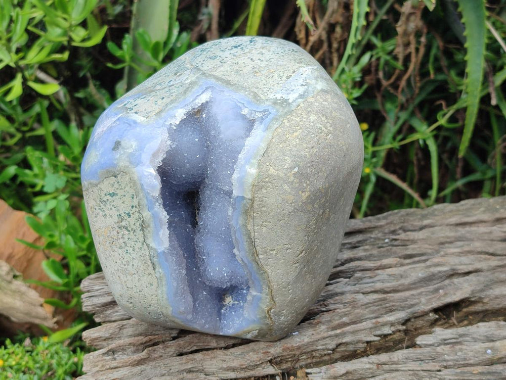 Polished XL Blue Lace Agate Geode Display Specimen x 1 From Nsanje, Malawi