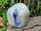 Polished XL Blue Lace Agate Geode Display Specimen x 1 From Nsanje, Malawi