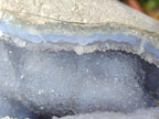Polished XL Blue Lace Agate Geode Display Specimen x 1 From Nsanje, Malawi