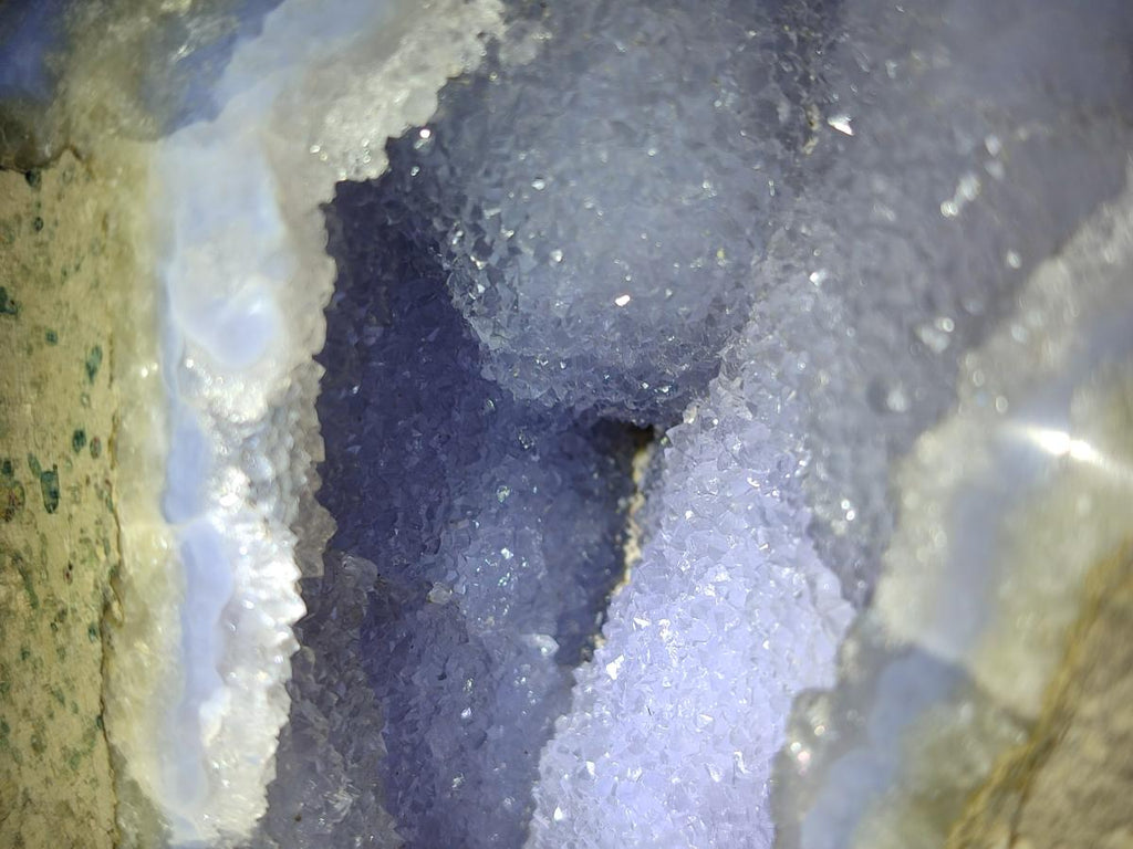 Polished XL Blue Lace Agate Geode Display Specimen x 1 From Nsanje, Malawi