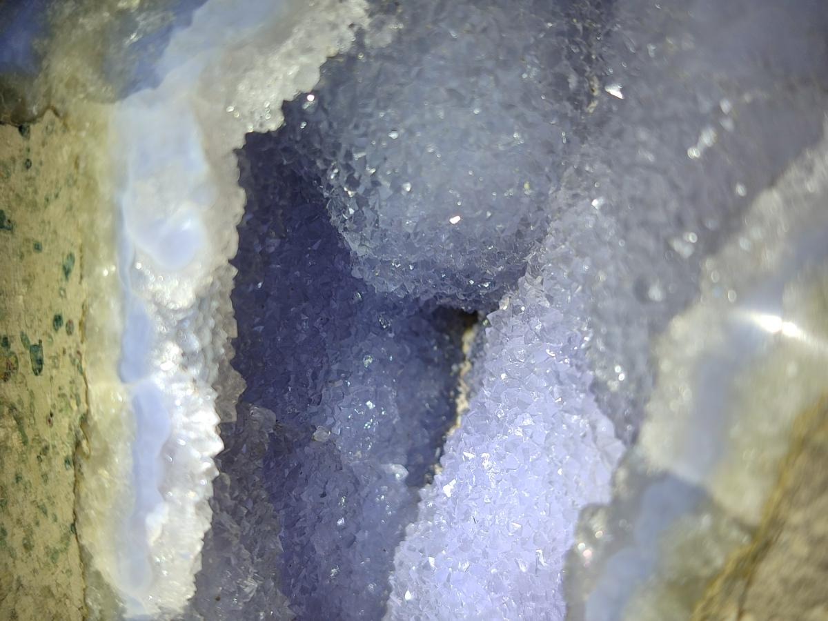 Polished XL Blue Lace Agate Geode Display Specimen x 1 From Nsanje, Malawi