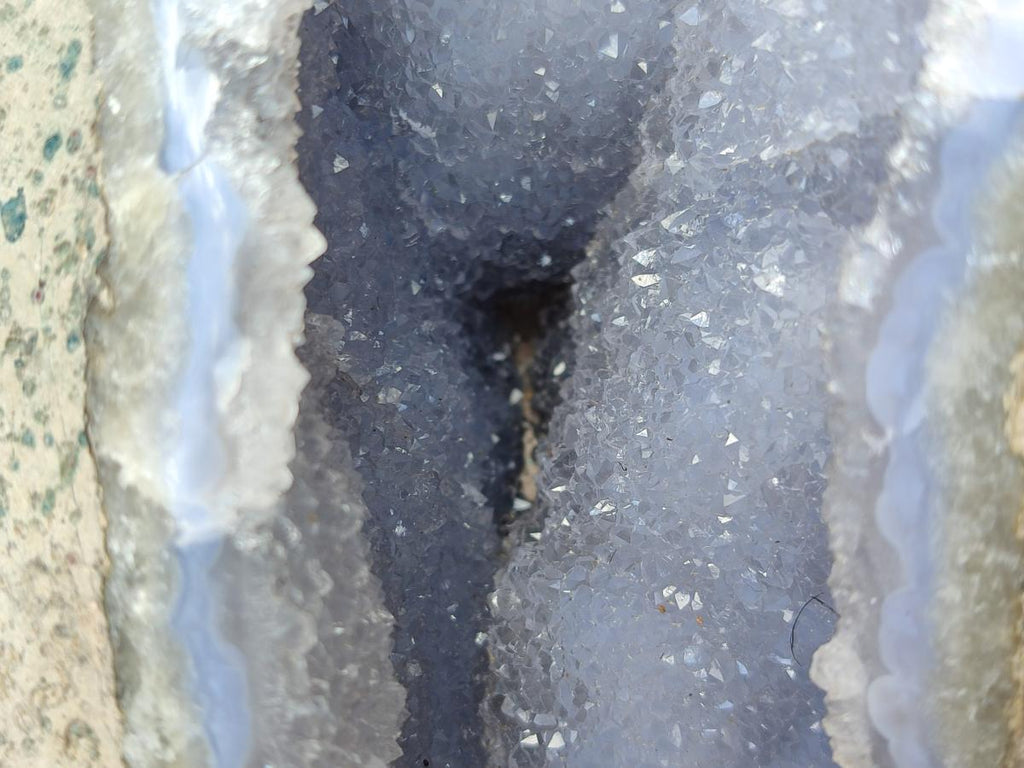 Polished XL Blue Lace Agate Geode Display Specimen x 1 From Nsanje, Malawi