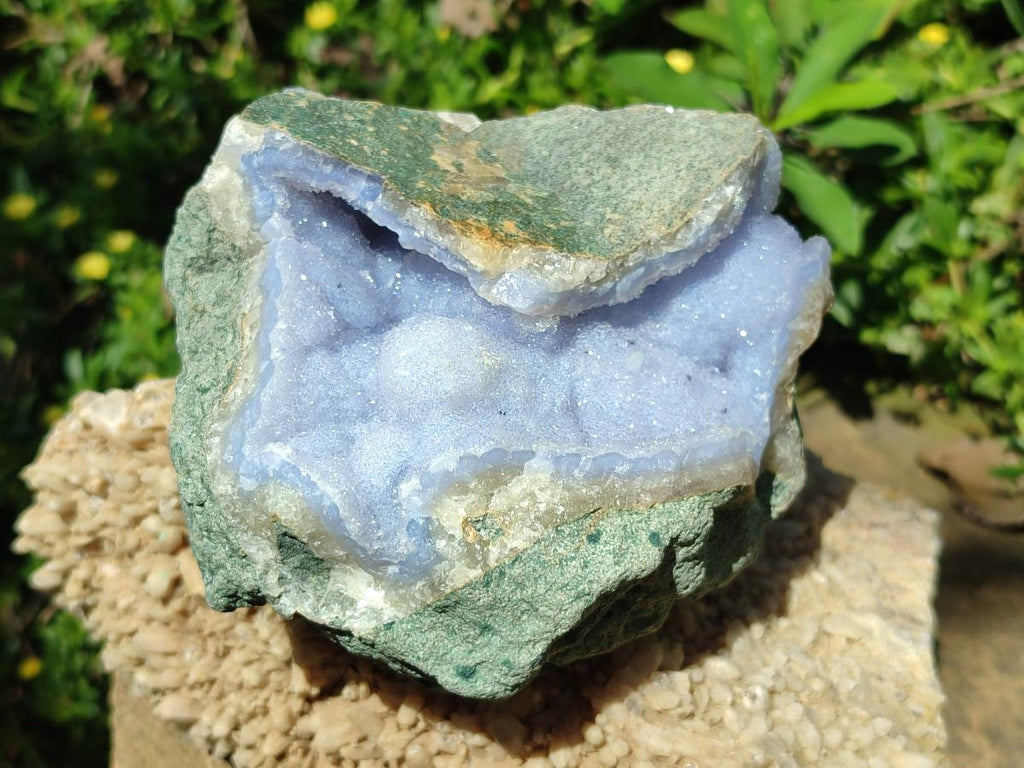 Natural Drusy Crystalline Blue Lace Agate Specimen x 1 From Nsanje, Malawi