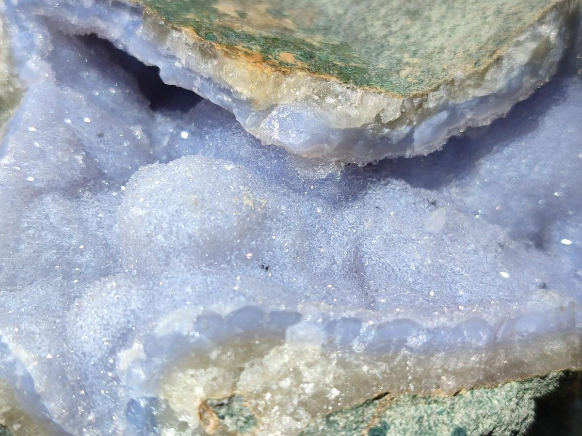 Natural Drusy Crystalline Blue Lace Agate Specimen x 1 From Nsanje, Malawi