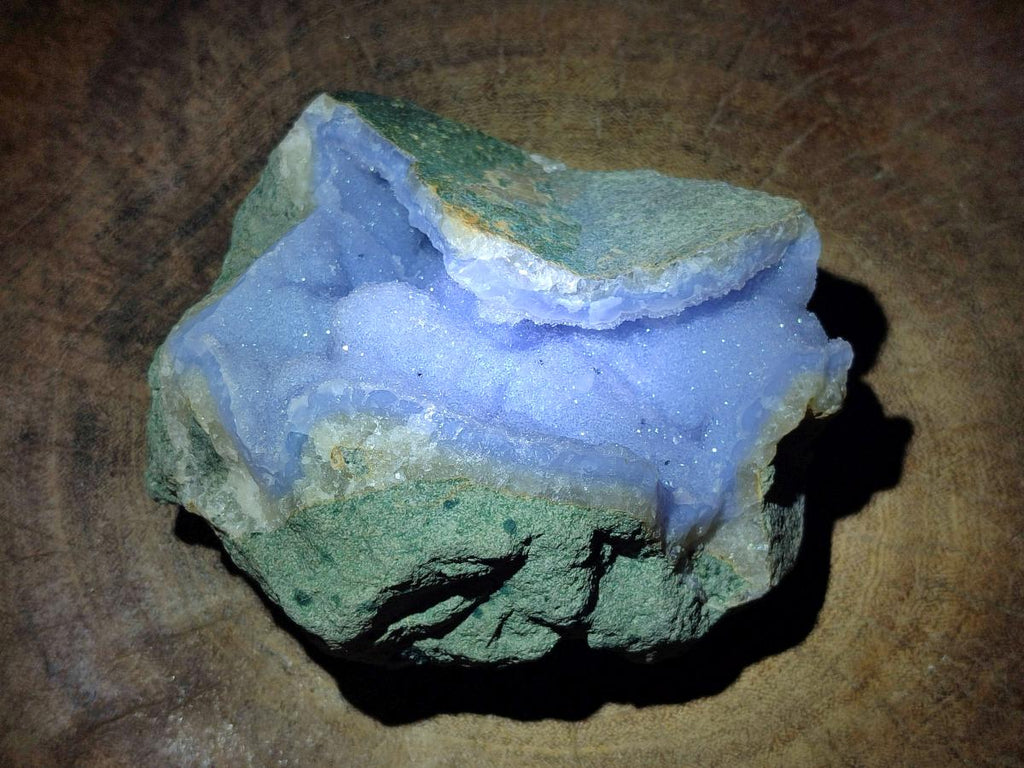 Natural Drusy Crystalline Blue Lace Agate Specimen x 1 From Nsanje, Malawi